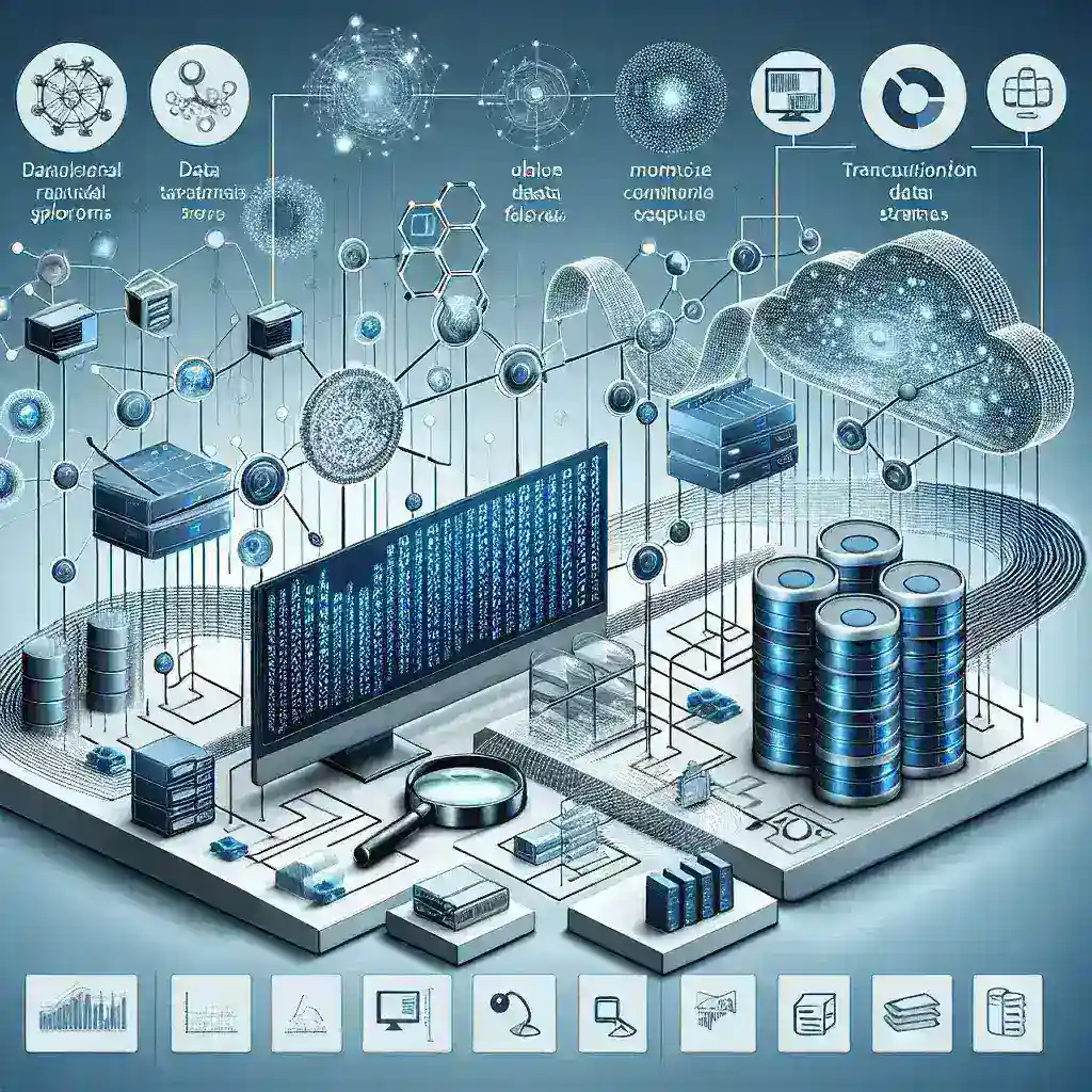 "Plataformas de Análisis para Flujos de Datos Transaccionales en 2024: Gráfico ilustrativo que muestra las principales herramientas y tendencias en la gestión de datos, destacando su impacto en el análisis empresarial."