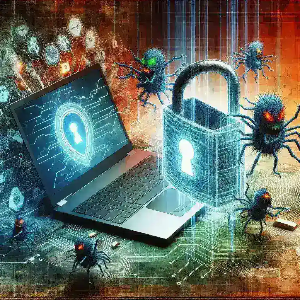 "Persona utilizando un ordenador portátil para gestionar su identidad digital de manera segura, ilustrando consejos de la guía completa sobre cómo proteger la seguridad online."